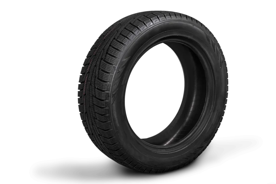 worn tyre with shadow