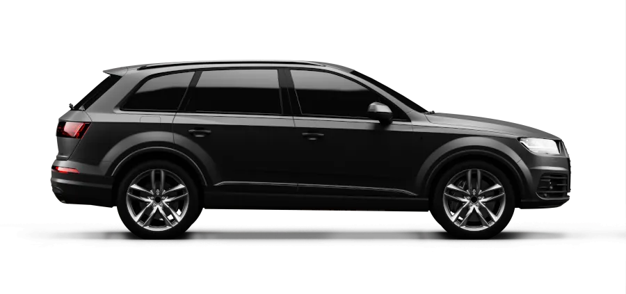black suv car with tinted windows